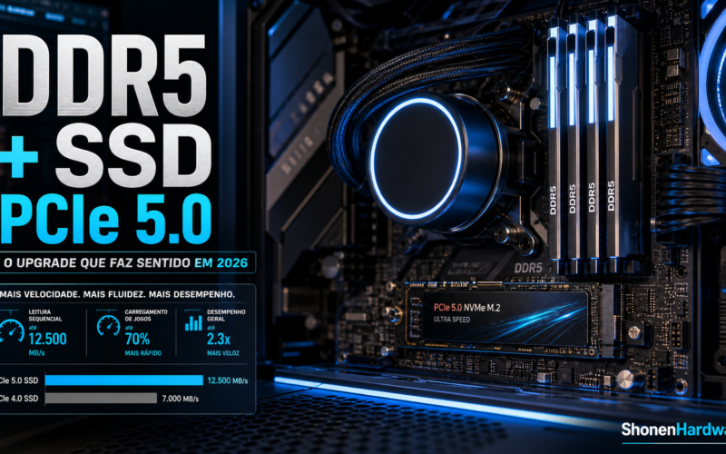 DDR5 e SSD PCIe 5.0 como upgrade de PC em 2026