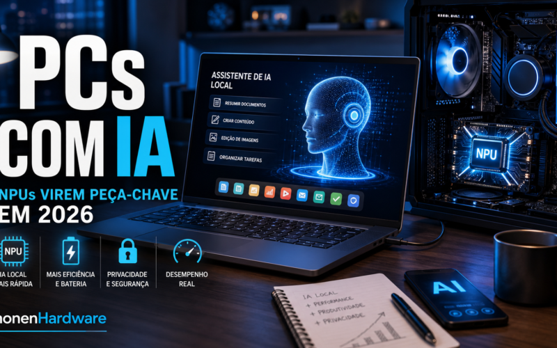 PCs com IA em 2026 com NPU em notebook e desktop