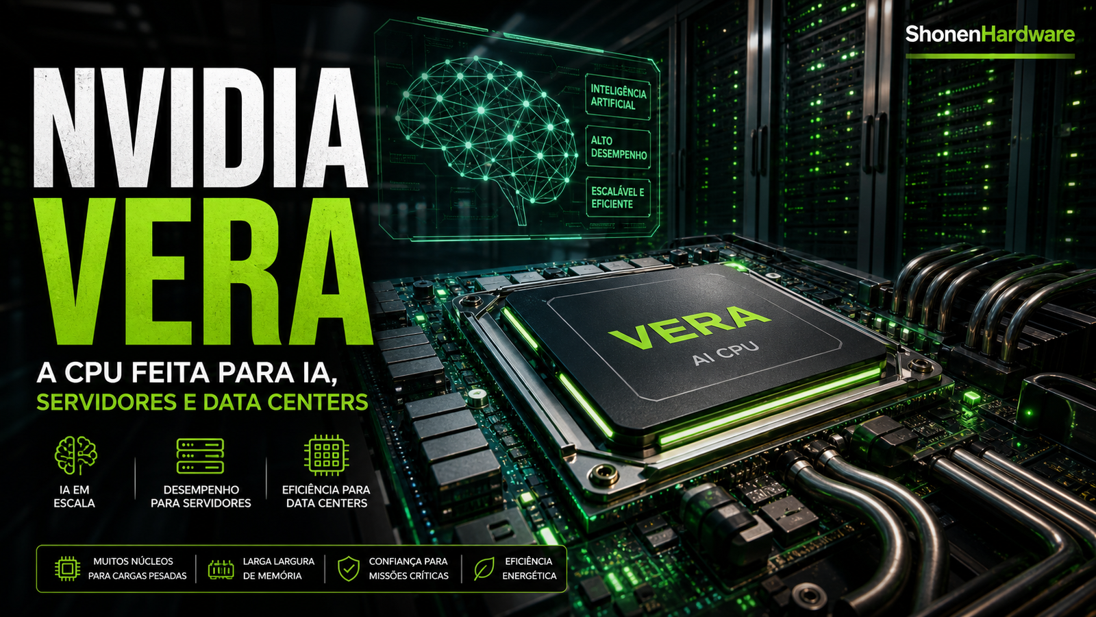 NVIDIA Vera como CPU de IA para servidores e data centers