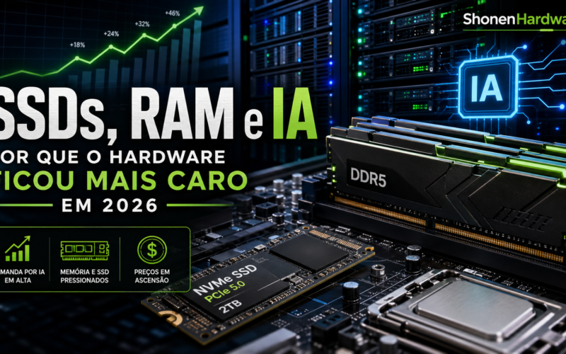 SSDs RAM e IA pressionando o preço de hardware em 2026
