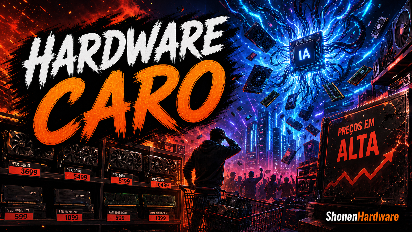 Crise de hardware no Brasil e impacto da IA nos preços - ShonenHardware