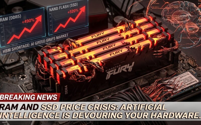 Crise de preços de RAM e SSD: A inteligência artificial está devorando seu hardware.