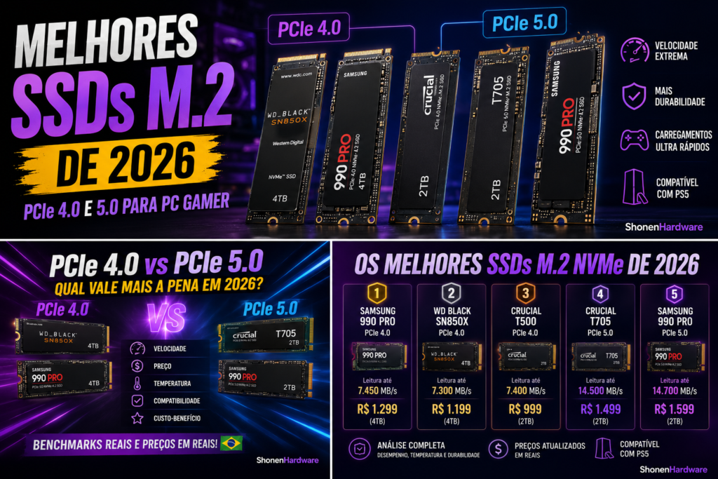 Os melhores SSDs M.2 de 2026