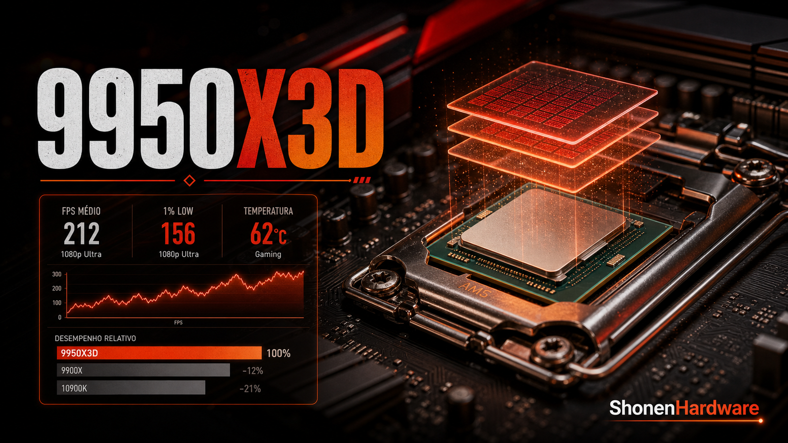 AMD lança processadores Ryzen PRO 9000 e EPYC 8005 Zen 5 - arte editorial ShonenHardware