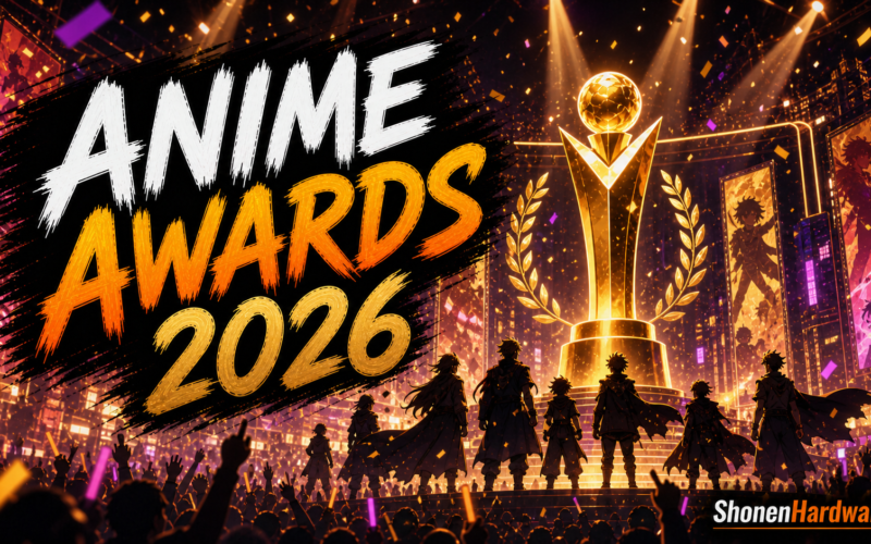 Anime Awards 2026 com troféu e palco em Tóquio - ShonenHardware