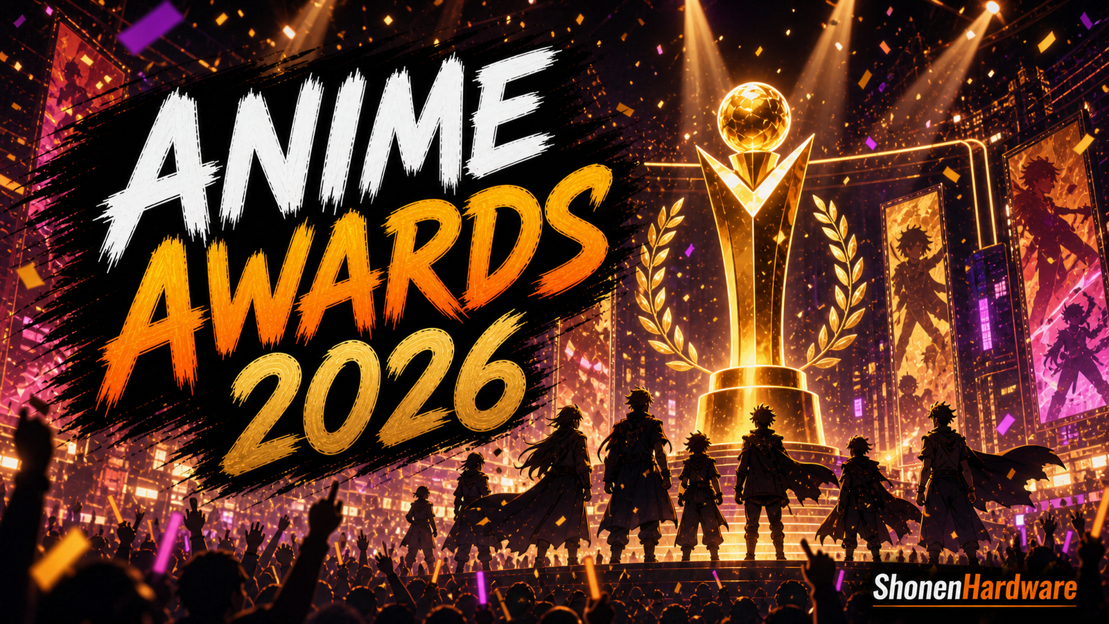 Anime Awards 2026 com troféu e palco em Tóquio - ShonenHardware