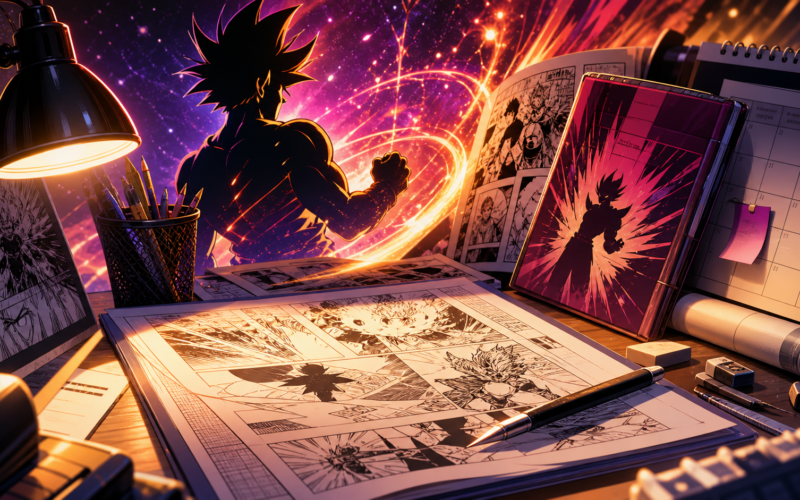 Imagem editorial sobre Dragon Ball Super mangá retorno no ShonenHardware
