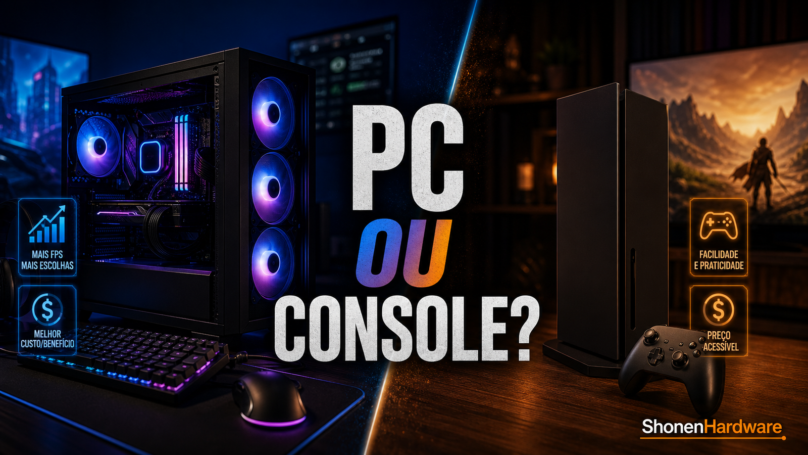 PC Gaming vs Console em 2026 - ShonenHardware