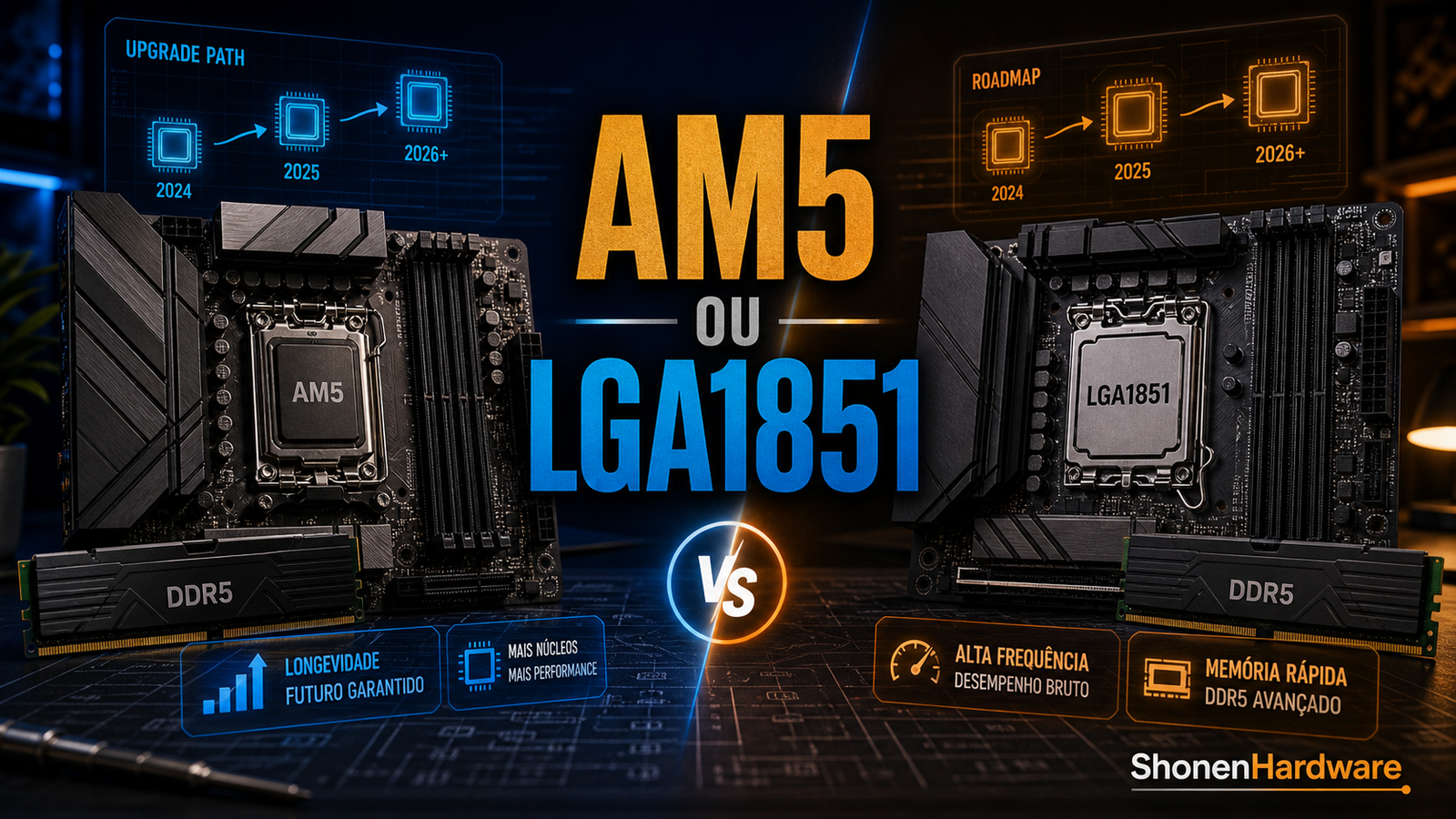 AM5 ou LGA1851 plataforma para PC em 2026 - ShonenHardware