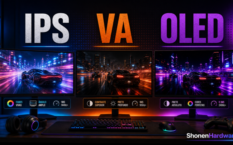 Monitor gamer IPS VA ou OLED em 2026 - ShonenHardware