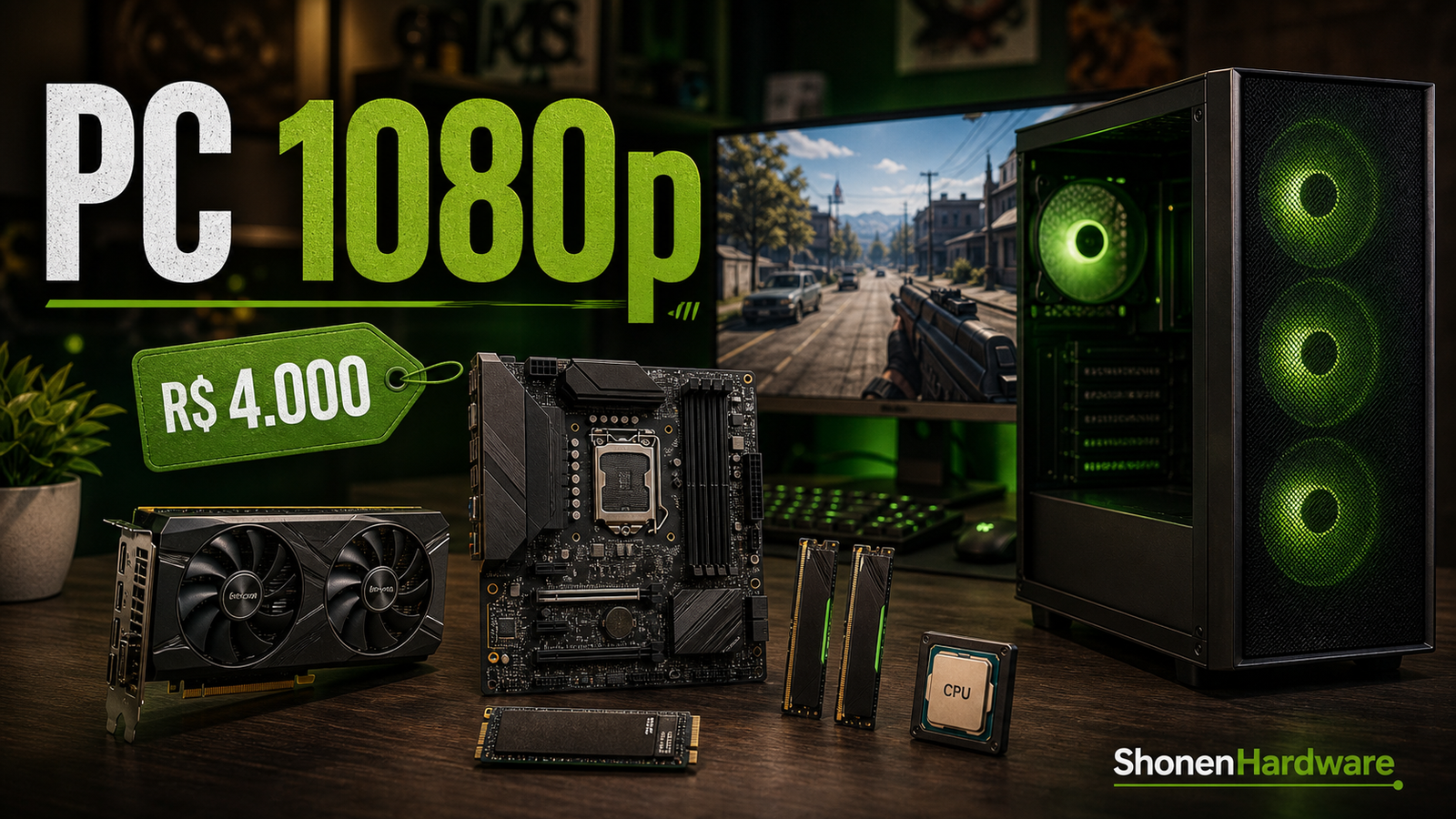 PC gamer 1080p por menos de 4000 reais - ShonenHardware
