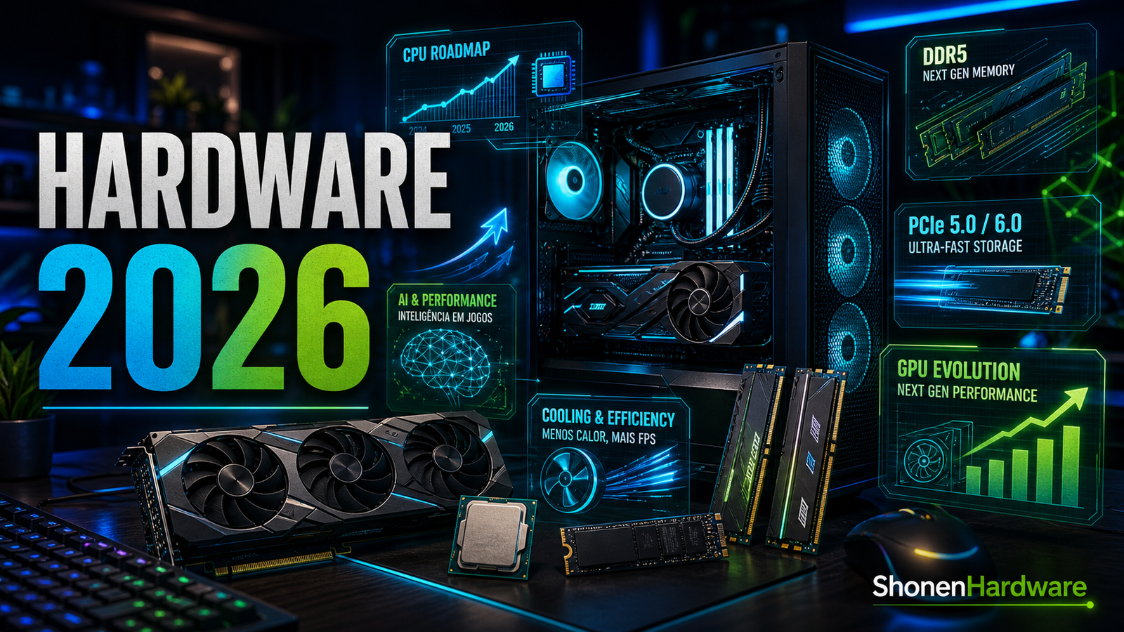 Tendências de hardware em 2026 PC gamer - ShonenHardware