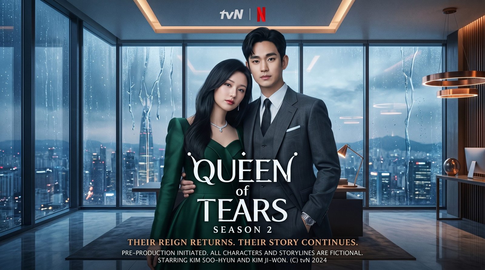 tvN confirmou que ‘Queen of Tears 2’ entrou em pré-produção. Kim Soo-hyun e Kim Ji-won devem retornar para a continuação do fenômeno da Netflix.