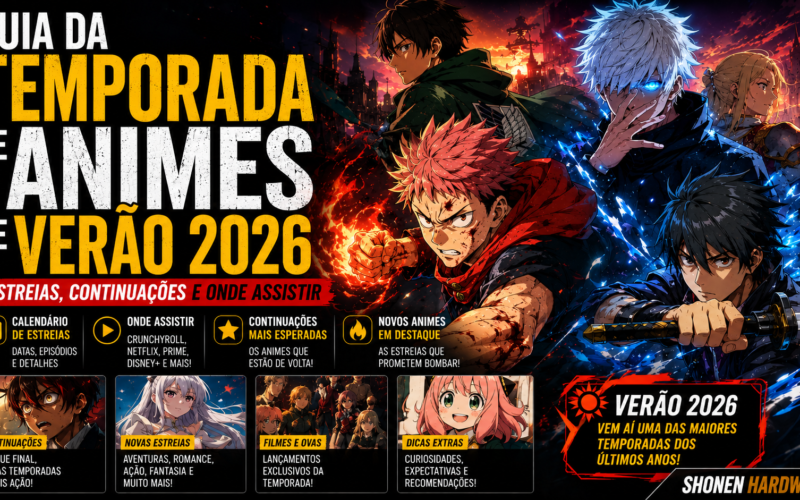 Guia da Temporada de Animes de Verão 2026: estreias, continuações e onde assistir
