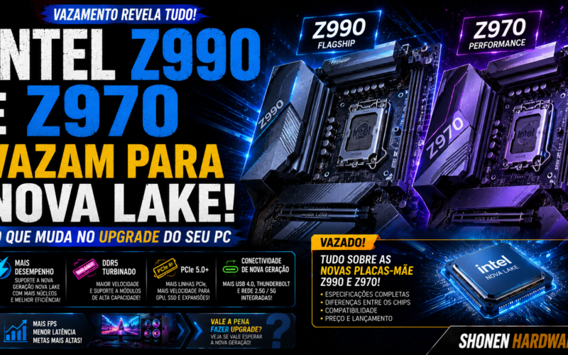 Intel Z990 e Z970 vazam para Nova Lake: o que muda no upgrade de PC