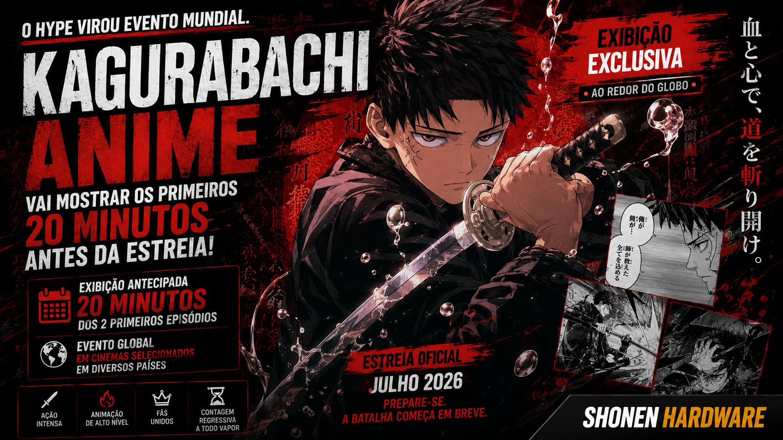 Kagurabachi anime vai mostrar os primeiros 20 minutos antes da estreia: o hype virou evento mundial