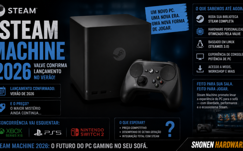 Steam Machine 2026: Valve Confirma Lançamento no Verão — e o Preço Ainda é o Grande Mistério