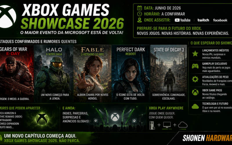 Xbox Games Showcase 2026: Gears of War E-Day, Halo, Fable e tudo que Esperar do Maior Evento da Microsoft